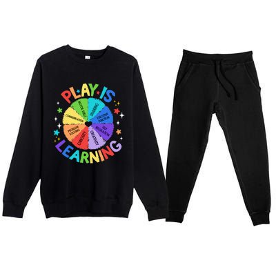 Play Is Learning Teacher Kindergarten Premium Crewneck Sweatsuit Set