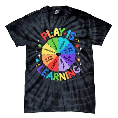 Play Is Learning Teacher Kindergarten Tie-Dye T-Shirt