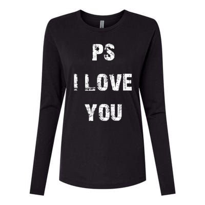 Ps I Love You Womens Cotton Relaxed Long Sleeve T-Shirt