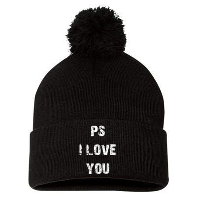 Ps I Love You Pom Pom 12in Knit Beanie