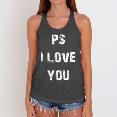 Ps I Love You Women's Knotted Racerback Tank