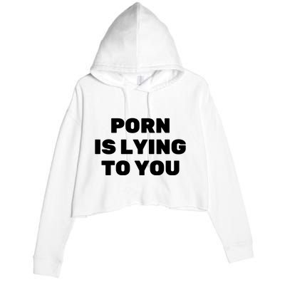 Porn Is Lying To You (Frontprint) Crop Fleece Hoodie