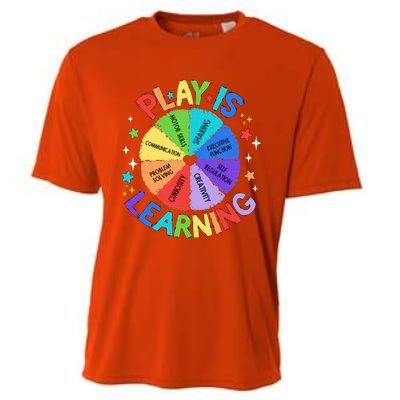 Play Is Learning Teachers Preschool Kindergartner Cooling Performance Crew T-Shirt