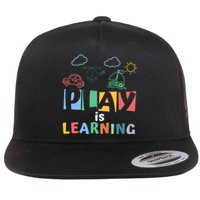 Play Is Learning Teacher Student Back To School Flat Bill Trucker Hat