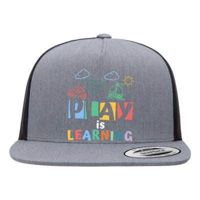 Play Is Learning Teacher Student Back To School Flat Bill Trucker Hat