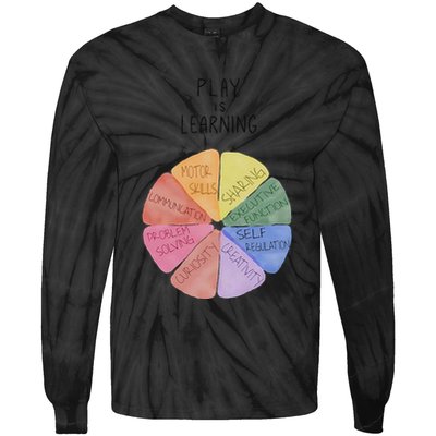 Play Is Learning Funny Teacher Tie-Dye Long Sleeve Shirt