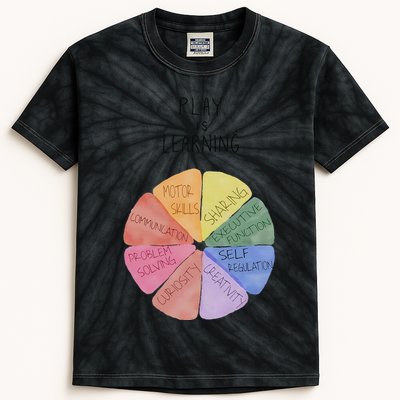 Play Is Learning Funny Teacher Kids Tie-Dye T-Shirt