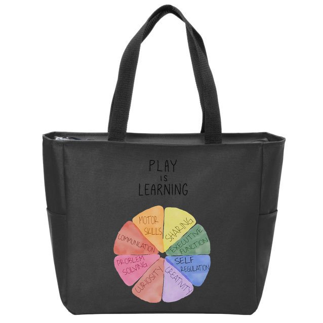 Play Is Learning Funny Teacher Zip Tote Bag