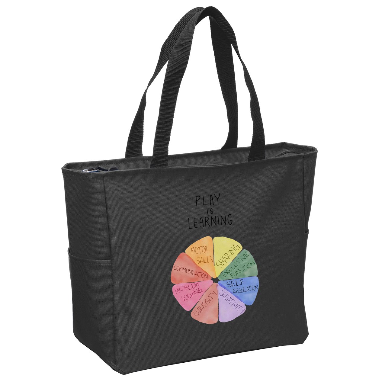 Play Is Learning Funny Teacher Zip Tote Bag