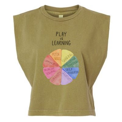 Play Is Learning Funny Teacher Garment-Dyed Women's Muscle Tee