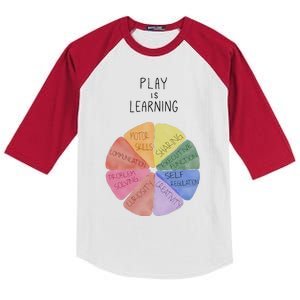 Play Is Learning Funny Teacher Kids Colorblock Raglan Jersey