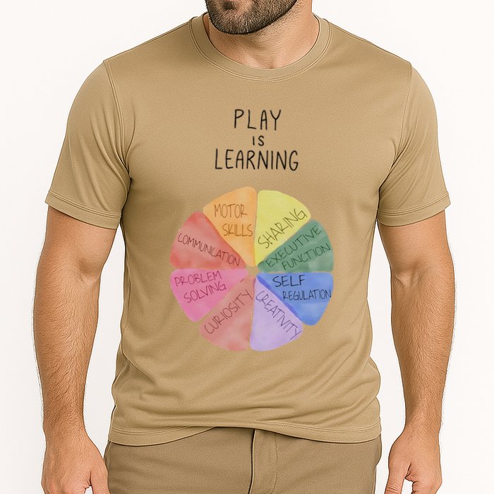 Play Is Learning Funny Teacher Cooling Performance Crew T-Shirt