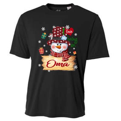 Personalized I Love Being Oma Snowman Grandma Xmas Long Sleeve Cooling Performance Crew T-Shirt