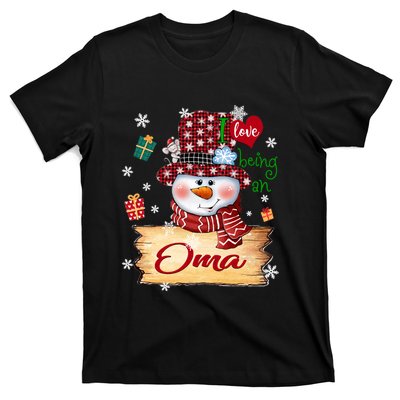 Personalized I Love Being Oma Snowman Grandma Xmas Long Sleeve T-Shirt