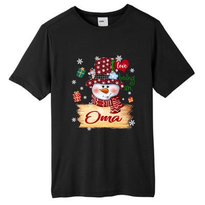 Personalized I Love Being Oma Snowman Grandma Xmas Long Sleeve Tall Fusion ChromaSoft Performance T-Shirt