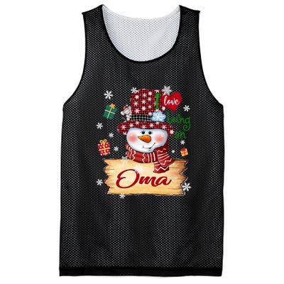 Personalized I Love Being Oma Snowman Grandma Xmas Long Sleeve Mesh Reversible Basketball Jersey Tank