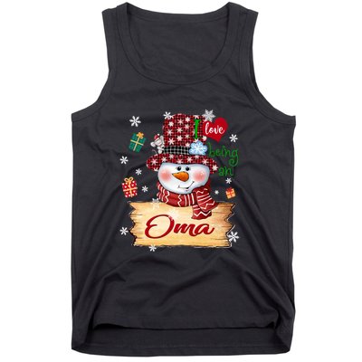 Personalized I Love Being Oma Snowman Grandma Xmas Long Sleeve Tank Top