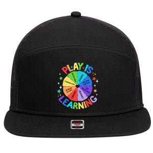 Play Is Learning Teachers Preschool Kindergartner 7 Panel Mesh Trucker Snapback Hat