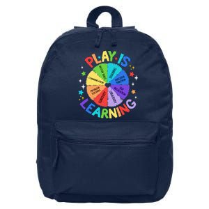 Play Is Learning Teachers Preschool Kindergartner 16 in Basic Backpack