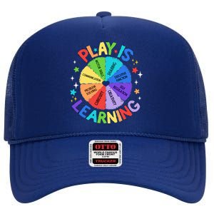 Play Is Learning Teachers Preschool Kindergartner High Crown Mesh Back Trucker Hat