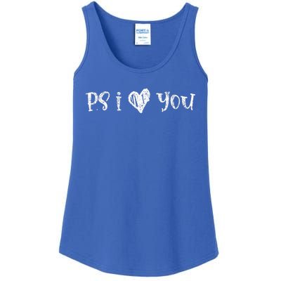 Ps I Love You Day Vintage I Heart You Ladies Essential Tank