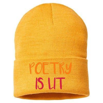 Poetry Is Lit Funny Writer Spoken Word Poet Gift Sustainable Knit Beanie