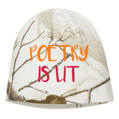 Poetry Is Lit Funny Writer Spoken Word Poet Gift Kati - Camo Knit Beanie