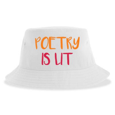 Poetry Is Lit Funny Writer Spoken Word Poet Gift Sustainable Bucket Hat