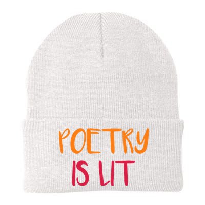 Poetry Is Lit Funny Writer Spoken Word Poet Gift Knit Cap Winter Beanie