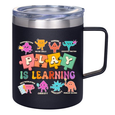 Play Is Learning Kindergarten Teacher Student Life 12oz Stainless Steel Coffee Mug