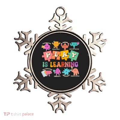 Play Is Learning Kindergarten Teacher Student Life Metallic Star Ornament
