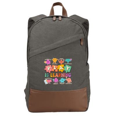 Play Is Learning Kindergarten Teacher Student Life Cotton Canvas Backpack