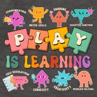 Play Is Learning Kindergarten Teacher Student Life Vector Backpack