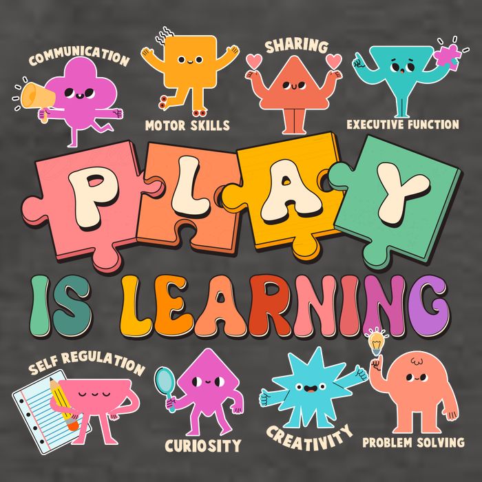 Play Is Learning Kindergarten Teacher Student Life Vector Backpack