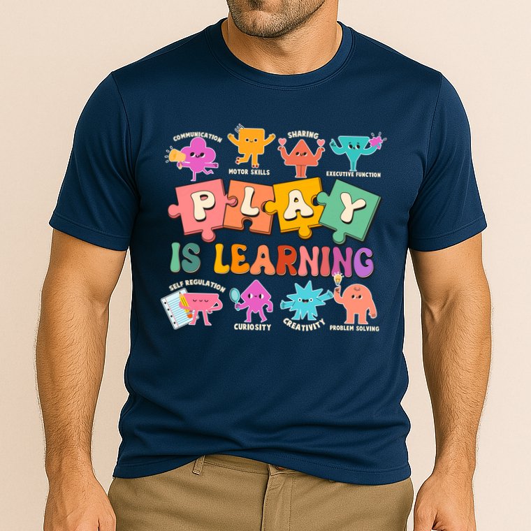 Play Is Learning Kindergarten Teacher Student Life Cooling Performance Crew T-Shirt