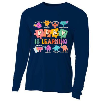 Play Is Learning Kindergarten Teacher Student Life Cooling Performance Long Sleeve Crew