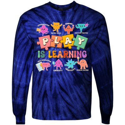 Play Is Learning Kindergarten Teacher Student Life Tie-Dye Long Sleeve Shirt