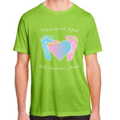 Pregnancy Infant Loss Awareness Month Footprint Halo Gift Adult ChromaSoft Performance T-Shirt