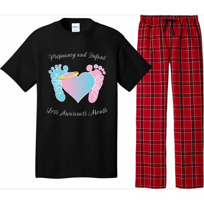 Pregnancy Infant Loss Awareness Month Footprint Halo Gift Pajama Set