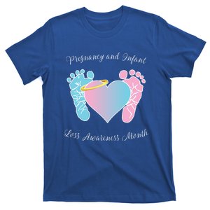 Pregnancy Infant Loss Awareness Month Footprint Halo Gift T-Shirt