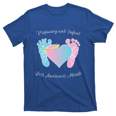 Pregnancy Infant Loss Awareness Month Footprint Halo Gift T-Shirt