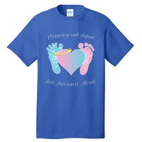 Pregnancy Infant Loss Awareness Month Footprint Halo Gift Tall T-Shirt