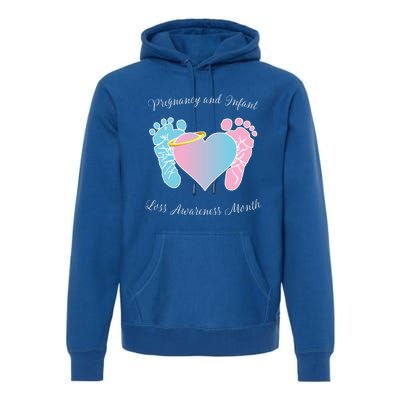 Pregnancy Infant Loss Awareness Month Footprint Halo Gift Premium Hoodie