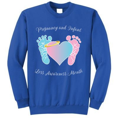 Pregnancy Infant Loss Awareness Month Footprint Halo Gift Tall Sweatshirt