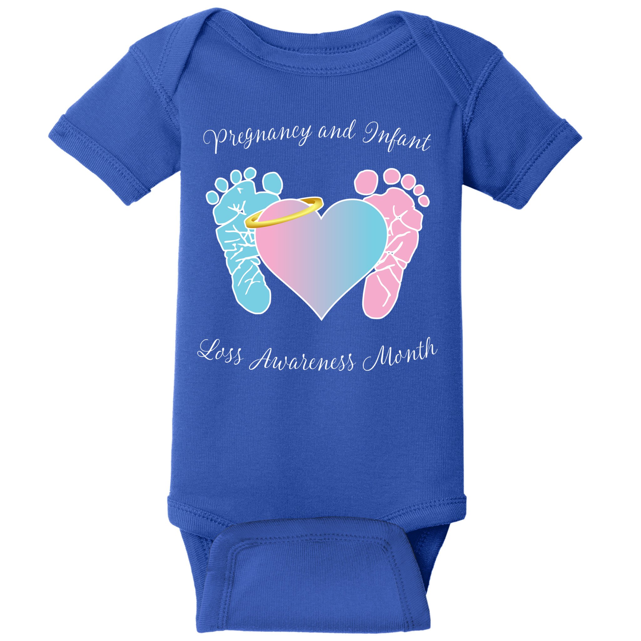 Pregnancy Infant Loss Awareness Month Footprint Halo Gift Baby Bodysuit