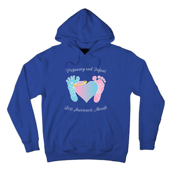 Pregnancy Infant Loss Awareness Month Footprint Halo Gift Tall Hoodie