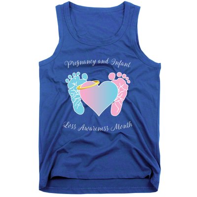 Pregnancy Infant Loss Awareness Month Footprint Halo Gift Tank Top