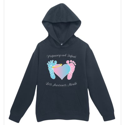 Pregnancy Infant Loss Awareness Month Footprint Halo Gift Urban Pullover Hoodie