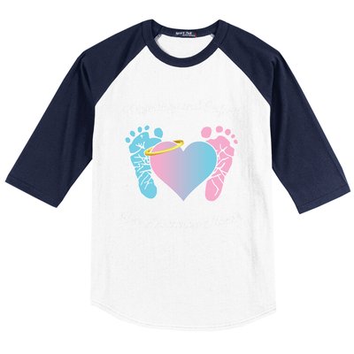 Pregnancy Infant Loss Awareness Month Footprint Halo Gift Baseball Sleeve Shirt