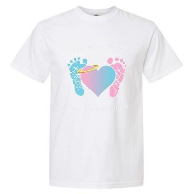 Pregnancy Infant Loss Awareness Month Footprint Halo Gift Garment-Dyed Heavyweight T-Shirt